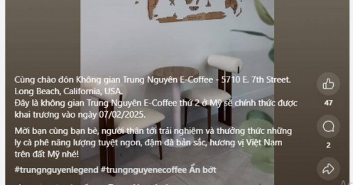 Sau Trung Quốc, Trung Nguyên của ông Đặng Lê Nguyên Vũ tiếp tục "cắm cờ" tại Mỹ với cửa hàng cà phê thứ 2