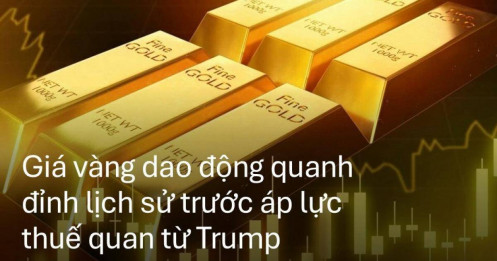 Giá vàng dao động quanh đỉnh lịch sử trước áp lực thuế quan từ Trump