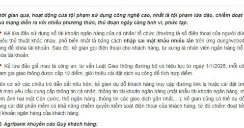 Agribank cảnh báo: Đăng tải 4 thông tin này lên mạng, tài khoản ngân hàng có thể 'bay' sạch tiền