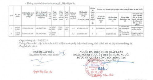 Novaland tiếp tục chậm thanh toán gần 490 tỷ gốc, lãi trái phiếu