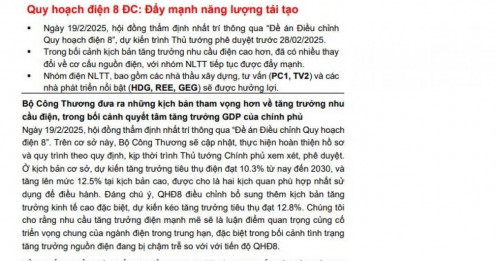 Đề xuất đẩy mạnh đầu tư năng lượng tái tạo trong Quy hoạch điện VIII: REE, HDG, PC1... được hưởng lợi