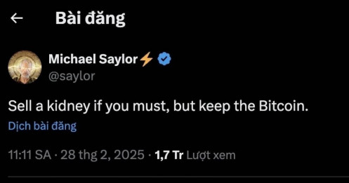 Tỷ phú Michael Saylor: Bán thận cũng được nhưng hãy giữ Bitcoin