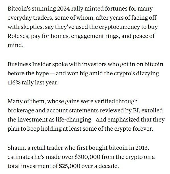 Đồng hồ Rolex, nhà cửa và tự do tài chính: Phần thưởng cho những nhà đầu tư nhỏ lẻ về bờ sau khi kiên nhẫn 'gồng lỗ' Bitcoin