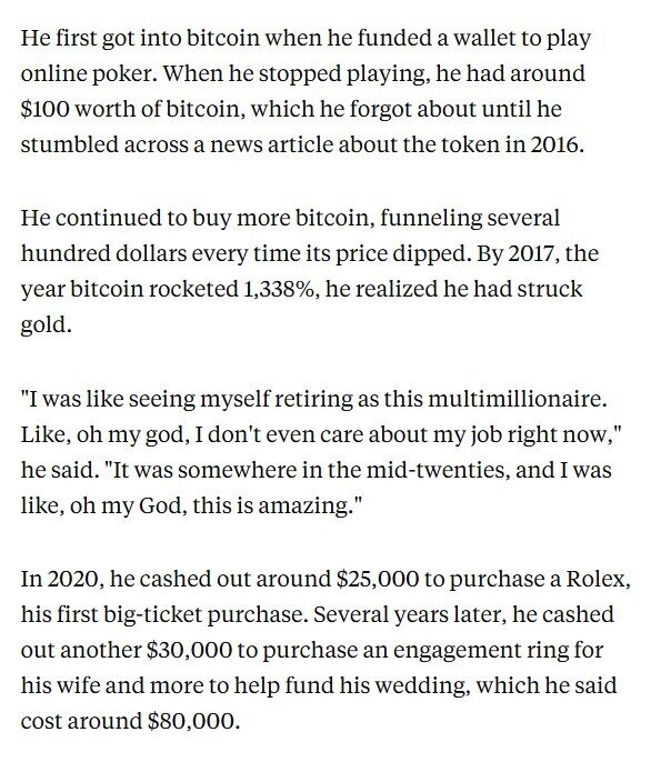 Đồng hồ Rolex, nhà cửa và tự do tài chính: Phần thưởng cho những nhà đầu tư nhỏ lẻ về bờ sau khi kiên nhẫn 'gồng lỗ' Bitcoin