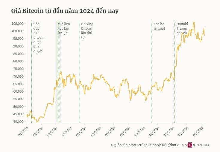 Người mua Bitcoin lãi 40% năm 2024