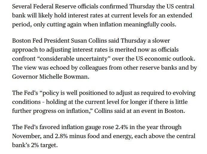 Quan chức Fed muốn giữ nguyên lãi suất trong một thời gian