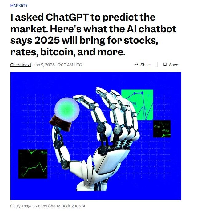 ChatGPT trả lời gì khi được hỏi về giá cổ phiếu và Bitcoin năm 2025?