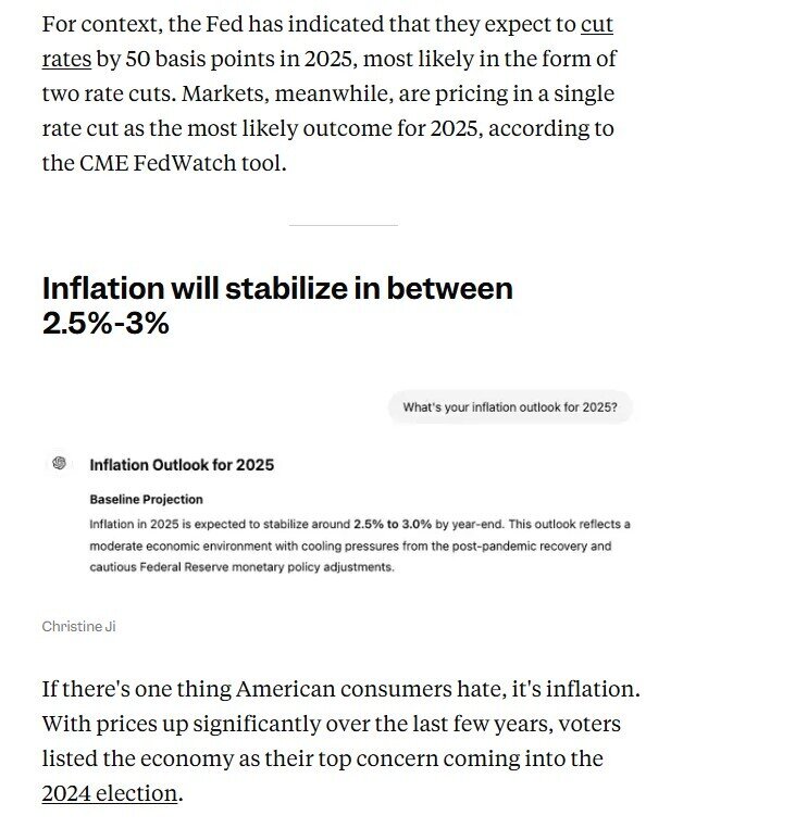ChatGPT trả lời gì khi được hỏi về giá cổ phiếu và Bitcoin năm 2025?
