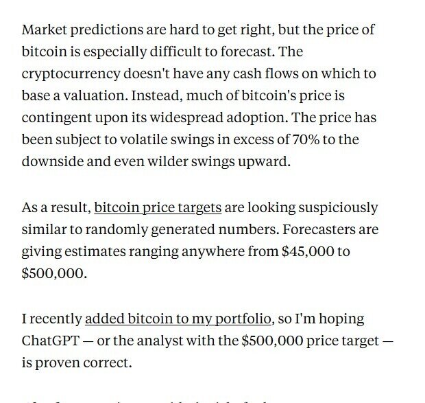 ChatGPT trả lời gì khi được hỏi về giá cổ phiếu và Bitcoin năm 2025?