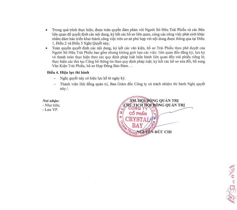 Crystal Bay gia hạn lô trái phiếu nghìn tỷ, cầm cố thêm 31,1 triệu cổ phần tại VNDirect
