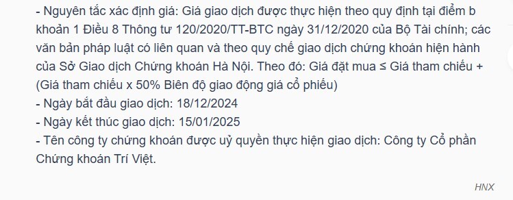 Trí Việt (TVC) đã hoàn tất việc mua 8 triệu cổ phiếu quỹ
