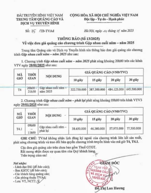 Bảng giá quảng cáo 'lên sóng' Táo Quân 2025: 1 phút gần 1,3 tỷ đồng
