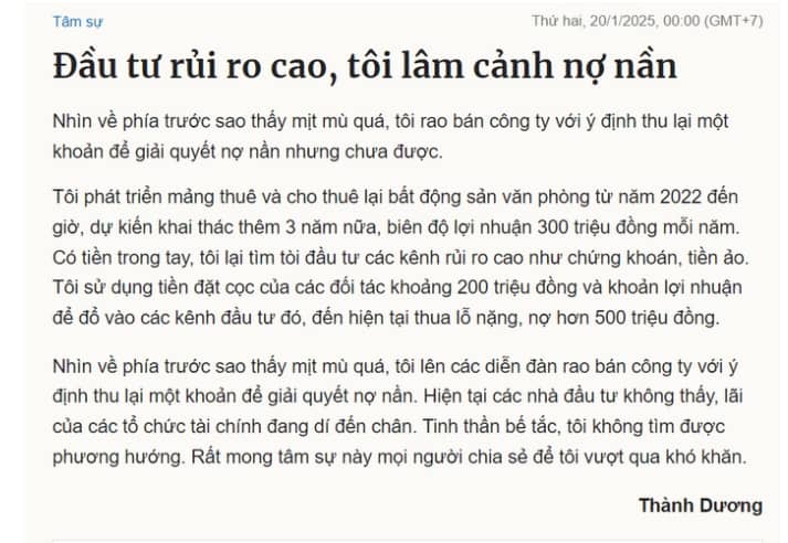 Vỡ mộng đầu tư tiền ảo, người đàn ông lâm vào vòng xoáy nợ nần