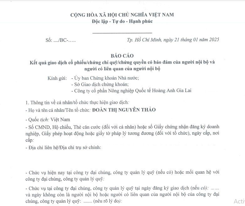 Thị giá tăng 120%, người nhà bầu Đức chốt lời cổ phiếu HNG