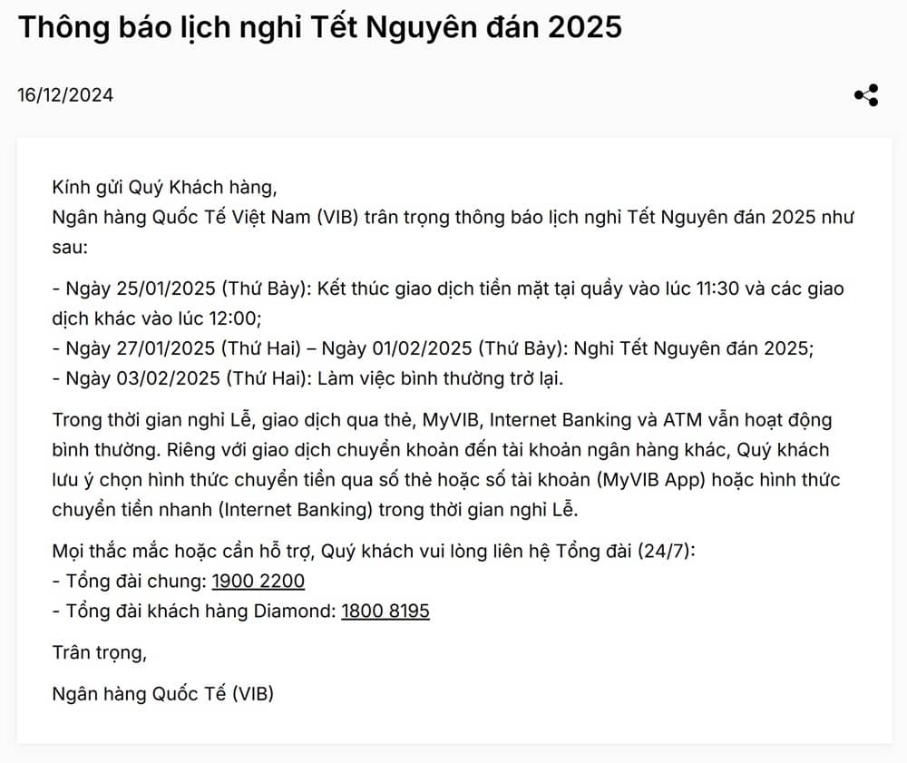 Lịch khai xuân của các ngân hàng và công ty Chứng khoán
