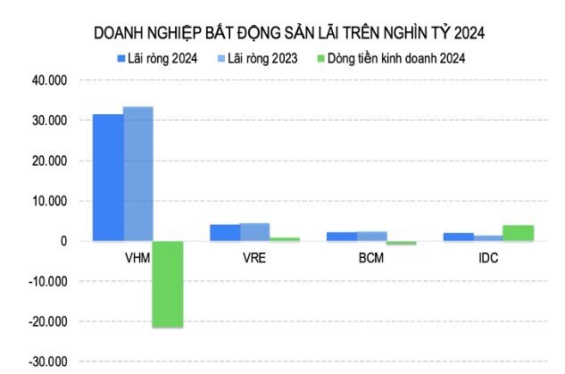 4 DN bất động sản lãi nghìn tỷ trong năm 2024