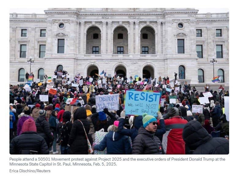 Biểu tình 50501 phản đối ông Trump rầm rộ ở Mỹ