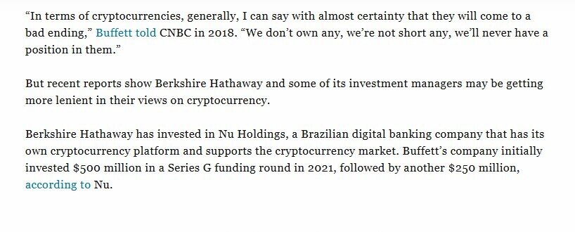 Từng chê Bitcoin là 'thuốc chuột' nhưng huyền thoại Warren Buffett vẫn đầu tư vào