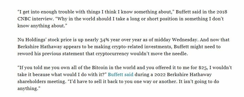 Từng chê Bitcoin là 'thuốc chuột' nhưng huyền thoại Warren Buffett vẫn đầu tư vào