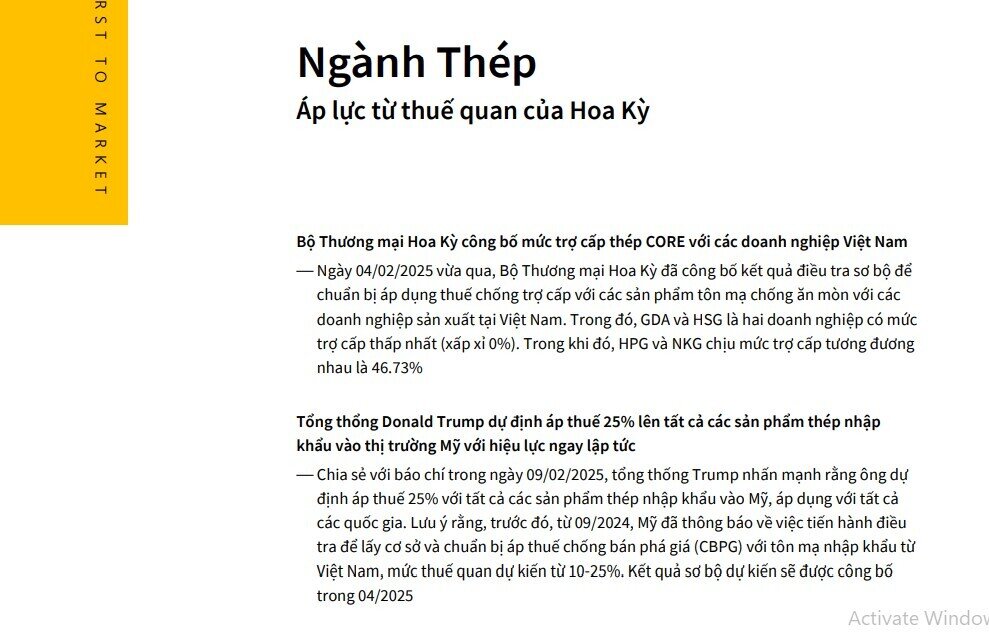Không phải HPG, đây mới là các công ty thép chịu ảnh hưởng lớn nhất sau tuyên bố áp thuế 25% của Tổng thống Trump