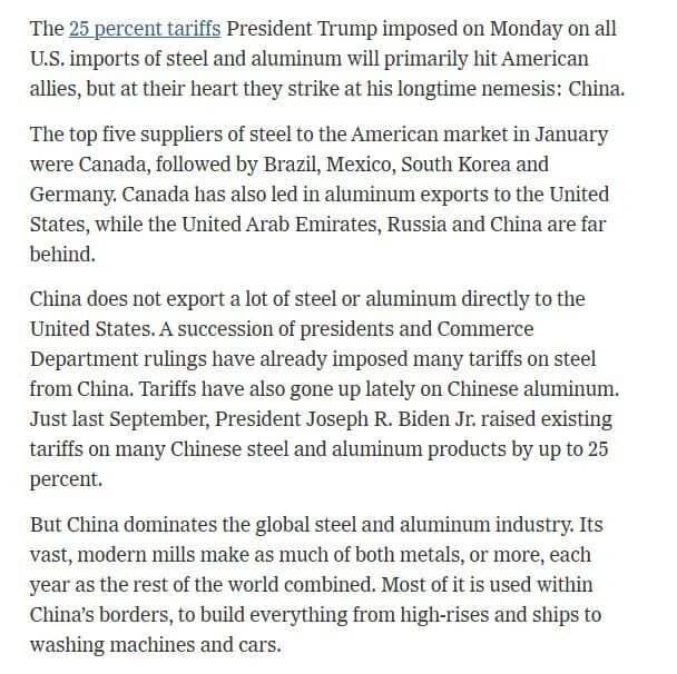 Trung Quốc chính là nguyên nhân khiến Tổng thống Trump áp thuế thép, nhôm?