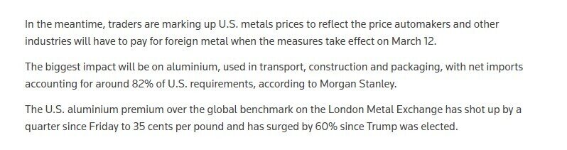 Mỹ sẽ thiếu hụt nguồn cung nhôm, thép vì thuế quan