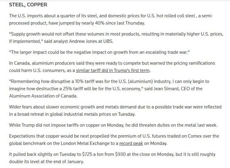 Mỹ sẽ thiếu hụt nguồn cung nhôm, thép vì thuế quan