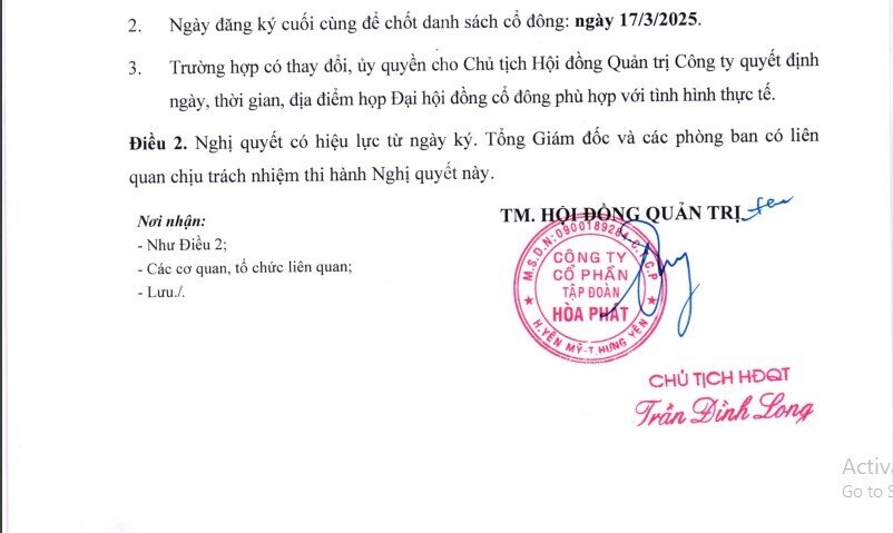 ĐHĐCĐ Hòa Phát năm 2025: Hàng vạn cổ đông sắp đổ về khách sạn 5 sao tại Hà Nội