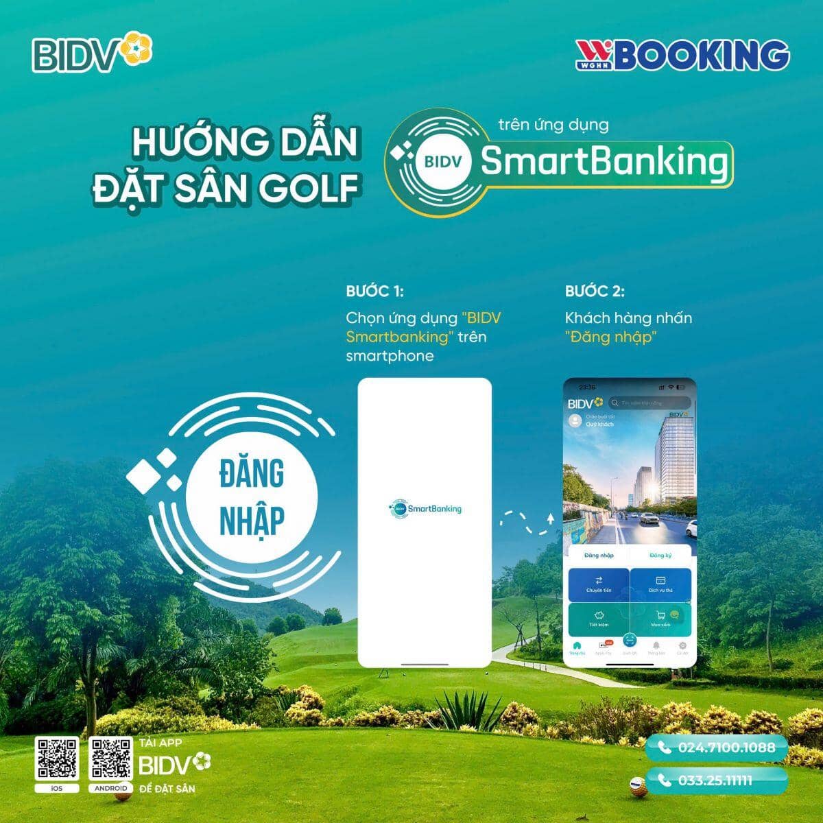 wGroup hợp tác với Ngân hàng BIDV, cung cấp dịch vụ đặt sân golf trên ứng dụng BIDV Smartbanking