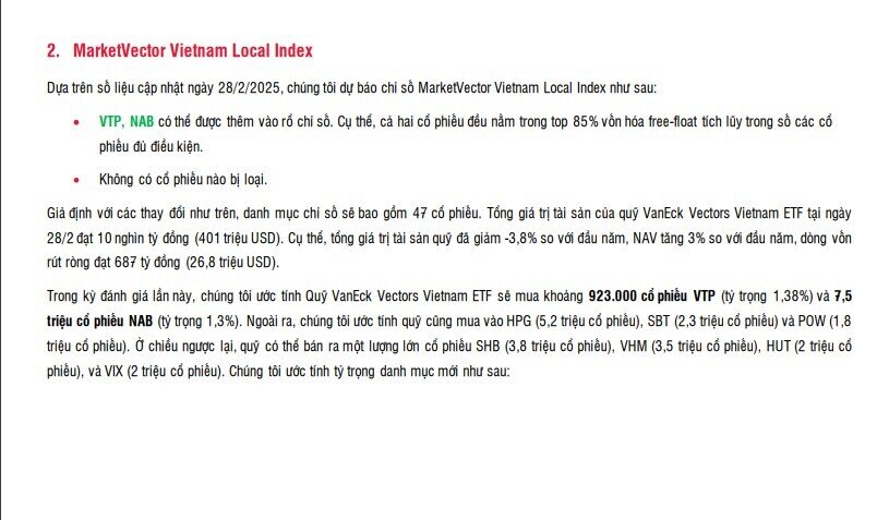 Quỹ ETF ngoại quy mô 10.000 tỷ đồng dự kiến gom hàng triệu cổ phiếu NAB, HPG, POW, mạnh tay xả mã đầu ngành BĐS