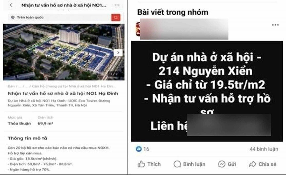Chủ đầu tư cảnh báo việc mua bán chênh nhà ở xã hội Hạ Đình