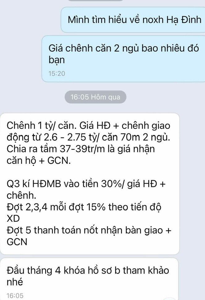 Chủ đầu tư cảnh báo việc mua bán chênh nhà ở xã hội Hạ Đình