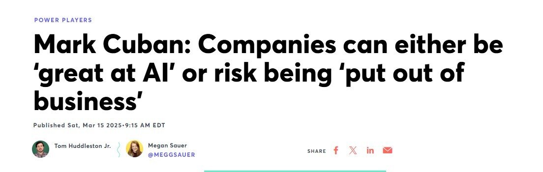 Tỷ phú Mark Cuban cảnh báo: Doanh nghiệp nào không ứng dụng AI đều sẽ phá sản