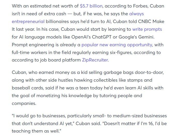 Tỷ phú Mark Cuban cảnh báo: Doanh nghiệp nào không ứng dụng AI đều sẽ phá sản