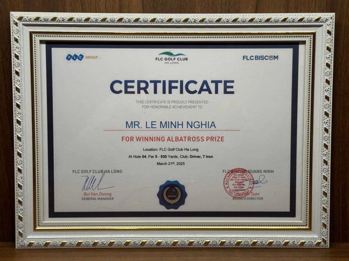 Golfer trẻ Lê Minh Nghĩa ghi dấu ấn "Albatross" tại sân golf FLC Hạ Long