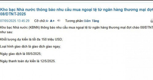 Kho bạc Nhà nước tiếp tục chào mua ngoại tệ