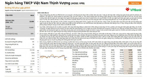 Một cổ phiếu ngân hàng được khuyến nghị mua, tiềm năng tăng giá tới 36%