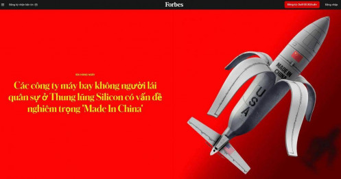 Bức tranh biếm họa của Forbes bên dưới bài: Một quả chuối, vỏ Mỹ, ruột Trung Quốc