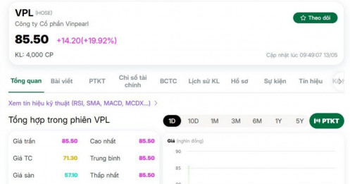 Cổ phiếu VPL tăng hết biên độ, vốn hóa đạt gần 6 tỷ USD