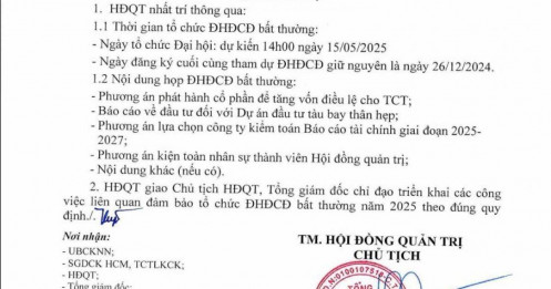 Vietnam Airlines triệu tập cuộc họp cổ đông bất thường, bàn về thương vụ 'khủng' 92.800 tỷ đồng