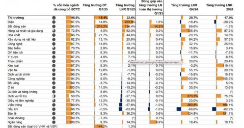 Toàn cảnh bức tranh kinh doanh quý 1/2025 của gần 1.000 doanh nghiệp niêm yết
