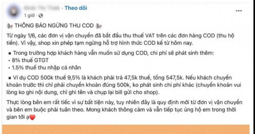 Nhiều cửa hàng chỉ nhận tiền mặt, nếu chuyển khoản thêm thuế 8%