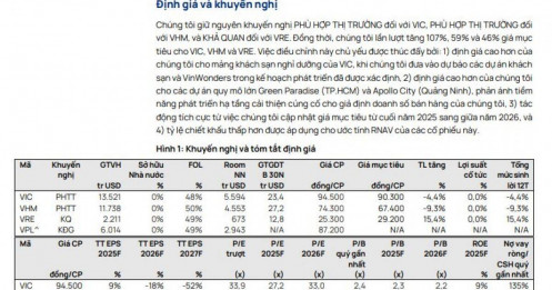 VIC và VHM đang ở giá trị thực, VRE còn tiềm năng tăng trưởng
