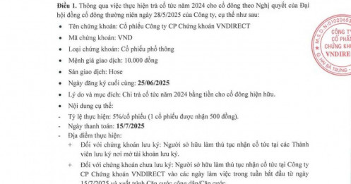 VNDirect chốt ngày chi 761 tỷ đồng cổ tức tiền mặt