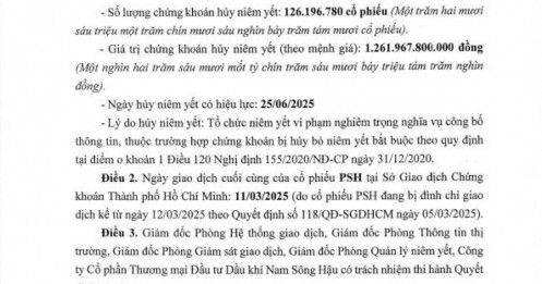 HOSE ấn định ngày hủy niêm yết một doanh nghiệp xăng dầu