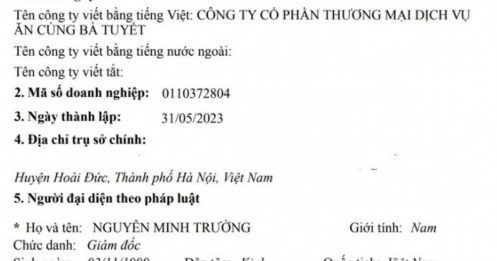 Công ty Ăn Cùng Bà Tuyết hoạt động thế nào trước khi giải thể?