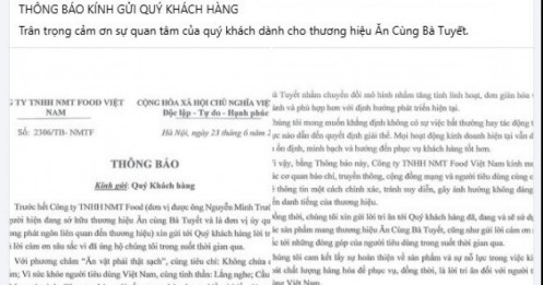 Ăn Cùng Bà Tuyết chính thức lên tiếng về việc giải thể công ty