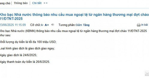 KBNN chào mua thêm 100 triệu USD