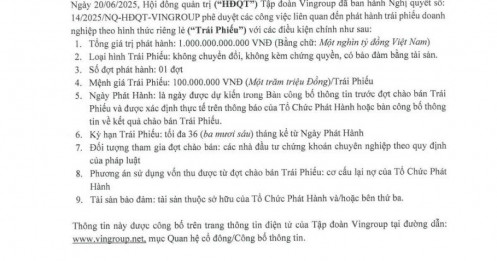 Vingroup lên kế hoạch phát hành 1.000 tỷ đồng trái phiếu để cơ cấu nợ
