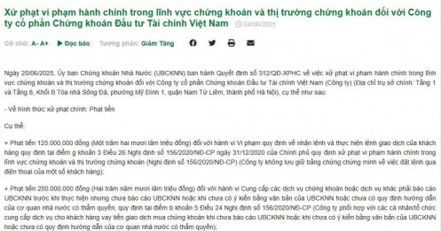 Một CTCK bị đình chỉ hoạt động môi giới 2 tháng